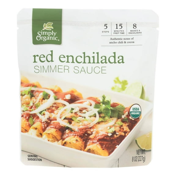 Simmer Sauce - Organic - Red Enchilada - Case of 6 - 8 oz