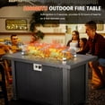 thumbnail image 4 of 44 Inch Propane Fire Pit Table, 50000BTU Rectangle Fire Table with Cover & Rain Cover, Sturdy Steel and Iron Fence Surface, CSA Safety Certified, Companion for Your Garden, Black, 4 of 9