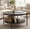 Charcoal Gray-Round, variant on Manxile Round Coffee Tables for Living Room, 2 Tier Wooden Center Table with Storage Shelf for Home Office, Charcoal Gray