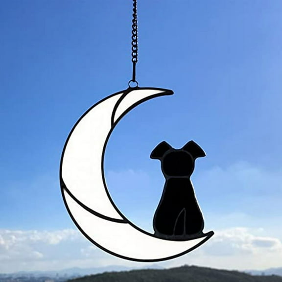 Stained Glass Pet Dog Memorial Gifts for Dog Lovers,Window Hangings Ornament , Loss of Dog Sympathy Gift B,1 x Hangings Ornament,As Shown