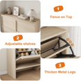 thumbnail image 6 of Acekid Shoe Cabinet with 4 Flip Drawers, Wooden Shoe Organizer Cabinet with Adjustable Shelf, Shoe Storage for Entryway, Hidden Shoe Cabinet for Hallway, Living Room, 6 of 7
