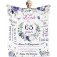 thumbnail image 1 of LHSHID 65th Birthday Gifts for Women Women 65th Birthday Decorations Birthday Blanket Birthday Gifts Ideas for Grandma Mom Sister Wife Friend Aunt Soft Blanket 60"x80", 1 of 7