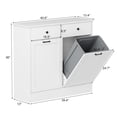 thumbnail image 2 of BeesClover Armoire à Poubelle Double Basculante avec Fonction Désodorisante, Armoire à Poubelle Autoportante de 20 Gallons à l'Épreuve des Chiens avec Tiroirs Cachés, Meuble de Cuisine, 2 of 7
