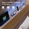 thumbnail image 5 of Einhomn Floating Bed Frame Queen Size with Storage Headboard, LED Lights and Charging Station, No Box Spring Needed, 5 of 8