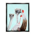 thumbnail image 2 of Stupell Industries Detailed Ostrich Birds Talking Red Cord Telephone Graphic Art Luster Gray Floating Framed Canvas Print Wall Art, Design by Amelie Legault, 2 of 5