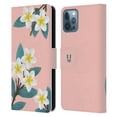 thumbnail image 1 of Head Case Designs Watercolour Flowers 2 Plumeria Leather Book Wallet Case Cover Compatible with Apple iPhone 12 / iPhone 12 Pro, 1 of 6