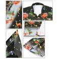 thumbnail image 6 of HAPPY BAY Men's Beach Short Sleeve Christmas Tree Party Dress Shirt Holiday Funny Hawaiian Santa Gifts Shirts for Men 4XL Santa Reindeer Sleigh, Black, 6 of 6