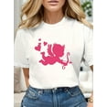 thumbnail image 1 of Camiseta vintage con diseño de Cupido para San Valentín, cuello redondo, informal, cómoda y deportiva., 1 of 5
