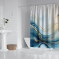 thumbnail image 2 of Blue Gold Marble Pattern Shower Curtain 84"x72" ,Bathroom Decorative Shower Curtains Set with 12 Hooks,Modern Waterproof Washable Shower Curtain, 2 of 6