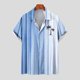 thumbnail image 2 of Mens Manga Corta Botón Abajo Camisas Botones Casuales Imprimir Blusa Turndown, 95% Poliéster 5% Camisa de Spandex para la Fiesta, Negocios Y Diario, 2 of 5