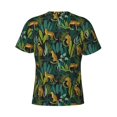 thumbnail image 6 of Vsdgher Jungle Leopard Yellow Print Men's Dry Fit Mesh Athletic Shirts Moisture Wicking Tennis T-Shirt Tops, 6 of 9