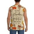 thumbnail image 4 of Bixox Men's Thanksgiving With A Grateful Heart Printed Shirt Sleeveless Fitness Tank Top-3X-Large, 4 of 7