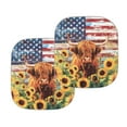 thumbnail image 5 of Uorisanigo Car Sun Shade Windshield Retro American Flag Sunflower Rectangular Front Window Visor Shade Pack of 2 Sun Visor Sunlight Protector Car Windshield Sun Shade for Most Cars, 5 of 7