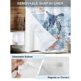 thumbnail image 3 of No Hook Cloth Fabric Shower Curtain with Snap in Liner, Coastal Turtle Waterproof Shower Curtains Set with See Through Top Window, Blue Nautical Starfish Coral Jellyfish Bath Curtains Shower 36"x78", 3 of 6