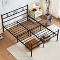 thumbnail image 3 of Yoneston Queen Size Metal Platform Bed Frame with Vintage Headboard & Footboard for Adult Bedroom, Black, 3 of 6
