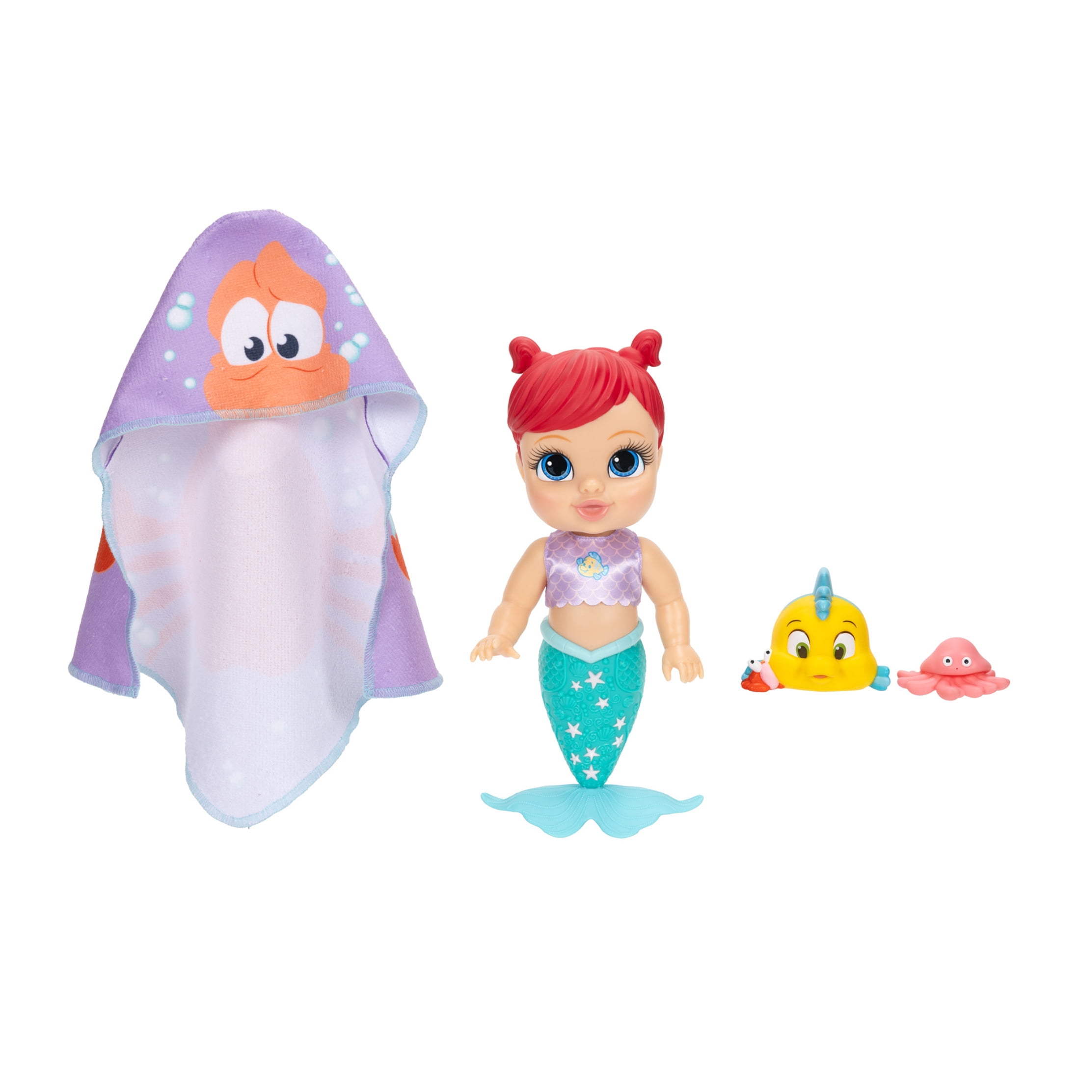 Disney Bath Time Baby Ariel Doll with Accessories for Baby Play