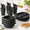 Black, variant on 24-Piece Assorted Color Wheat Straw Dinnerware Set for 4 People