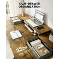 thumbnail image 5 of 48x24 Adjustable Height Electric Standing Desk with Double Drawers, Computer Stand Up Desk, Home Office Desk Workstation with Storage Shelf, Vintage Brown, 5 of 9