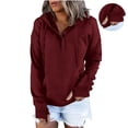 thumbnail image 2 of LEAVINGSUO Sweatshirt for Women Long Sleeve,Women's Oversized Sweatshirts Long Sleeve Button Fashion Trendy Sweatshirt Jackets Hooded Cute Comfy Clothes with Cover Finger, 2 of 6