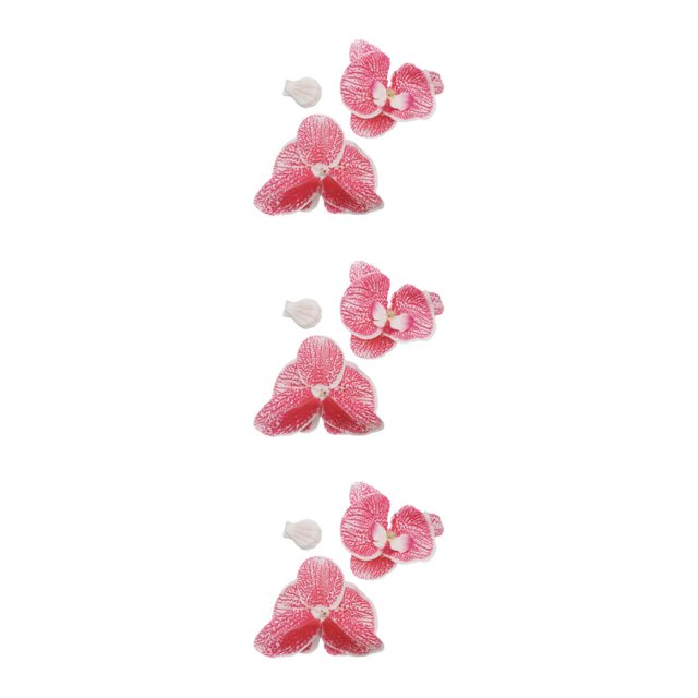 kurtrusly 50pack/lot Low Maintenance Artificial Decorations Orchids For Wide Range Of Deep pink stripe 3Set