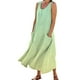 thumbnail image 1 of Vestido largo informal de verano con cuello redondo y estampado degradado para mujer, 1 of 6
