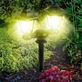 thumbnail image 5 of Blasgw Outdoor Solar Post Lights Waterproof Decorative Vintage Floor Lamp - 2-Head Solar Powered Lantern for Patio,Garden,Backyard,Front/Back Door,Dusk-to-Dawn Lighting,IP65 Weather Resistant black, 5 of 9