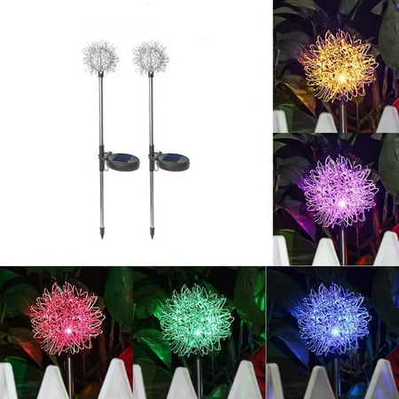 

2-Pack Outdoor Solar Garden Lights Multi-Color Dandelions