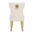 thumbnail image 6 of INCLAKE Set of 2 Velvet Dining Chairs, Tufted Upholstered Accent Chairs with Gold Legs and Nailhead Trim, Modern High Back Chairs with Lion Head Ring Pull for Living Room Kitchen, Beige, 6 of 7