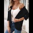 thumbnail image 4 of Cárdigan para Mujer, Cuartos, Color Liso, Informal, Chaqueta Corta, 2025 Negro L, 4 of 9