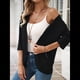 thumbnail image 4 of Cárdigan para Mujer, Cuartos, Color Liso, Informal, Chaqueta Corta, 2025 Negro L, 4 of 9