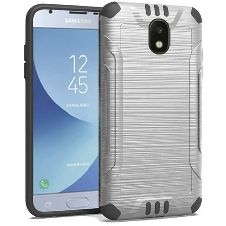 GSA Brushed Hybrid Case For Samsung Galaxy J3 (2018), J337, Silver