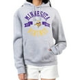 thumbnail image 4 of Women's G-III 4Her by Carl Banks Heather Gray Minnesota Vikings City Graphic Team Fleece Pullover Hoodie, 4 of 5