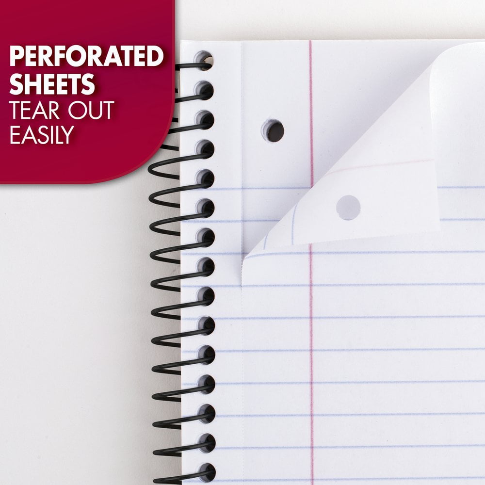 Mead Spiral Notebook, 3 Subject, Wide Ruled, 8 1/2" x 11", Blue (930032FD-WMT)