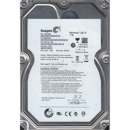 ST31000528AS, 5VP, AVCCAL, PN 9SL154-303, FW CC46, Seagate 1TB SATA 3.5 Hard Drive
