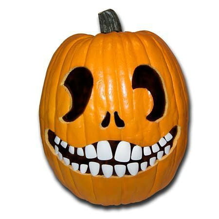 Halloween Pumpkin Carving Kit - Pumpkin Teeth for your Jack O' Lantern - Set of 18 White Buck Teeth