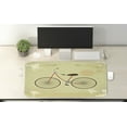 thumbnail image 2 of Vintage Computer Mouse Pad, Postcard of a Retro Bicycle on Grunge Background Illustration Artwork Print, Rectangle Non-Slip Rubber Mousepad X-Large, 35" x 15", Brown and Khaki, by Ambesonne, 2 of 2