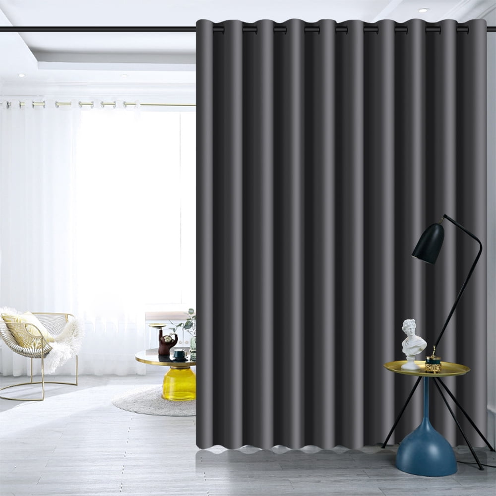 ANMINY Blackout Curtain Panels Solid Color Space Room Divider Screen Partition Fabric, 96"x120", Gray