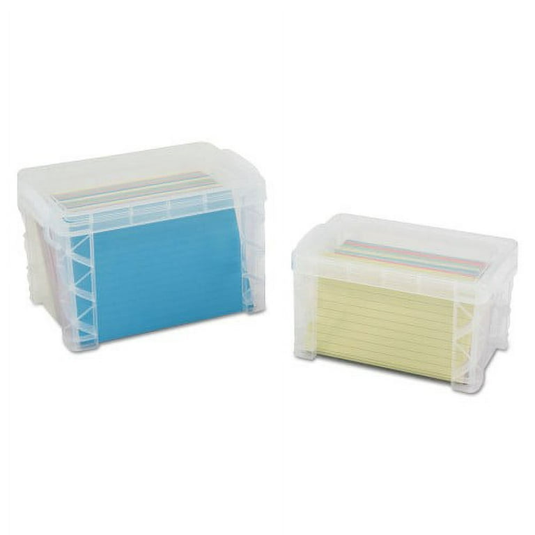 Super Stacker Storage Boxes, Holds 500 4 x 6 Cards, 7.25 x 5 x 4.75, Plastic, Clear Super Stacker Storage Boxes, Holds 500 4 x 6 Cards, 7.25 x 5 x 4.75, Plastic, Clear
