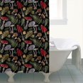 thumbnail image 4 of Red Mushroom Fern Black Pattern Shower Curtain 84"x72" ,Bathroom Decorative Shower Curtains Set with 12 Hooks,Modern Waterproof Washable Shower Curtain, 4 of 6