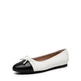 thumbnail image 1 of Bailarinas DREAM PAIRS para mujer, punta redonda, estilo slip-on, blancas, 1 of 7