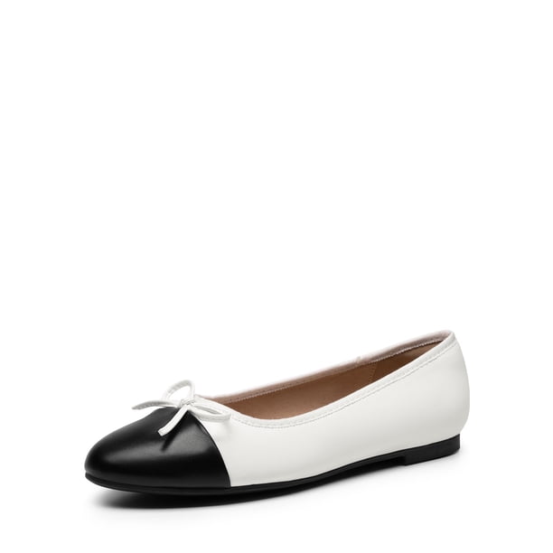 Bailarinas DREAM PAIRS para mujer, punta redonda, estilo slip-on, blancas