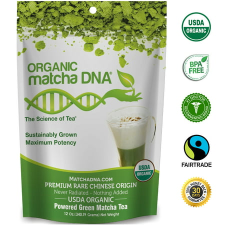 MatchaDNA USDA Certified Organic Matcha Green Tea Powder 12 oz 100% Pure - Nothing (Best Organic Matcha Green Tea)