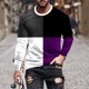 thumbnail image 1 of Blusas y camisas de manga larga con cuello redondo para hombre, estilo casual, cuello redondo, manga larga, estampado, blusa para hombre, 1 of 4