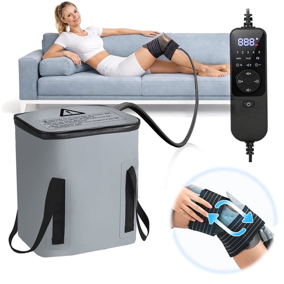 Cold Therapy Machine with Programmable Timer, Portable Ice Machine for Knee After Surgery, Knee Replacement Recovery System for Pain Relief w/Compression Pad for Shoulder, Hip and Ankle