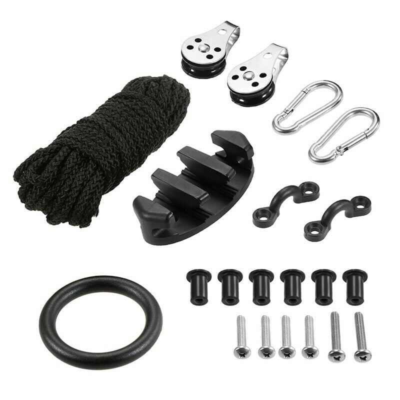 ISURE Marine Anchor Rope Kayak Accessory Rigging Ring Pulley Forming Clamp Kayak Accessory Rope Buckle with Screws