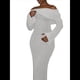thumbnail image 3 of Vestido Ajustado Tipo Suéter con Hombros Descubiertos para Mujer, Elegante, de Larga, para Fiesta en Club, Midi y Formal. M, 3 of 10