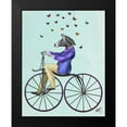 thumbnail image 2 of Fab Funky 12x14 Black Modern Framed Museum Art Print Titled - Zebra On Bicycle, 2 of 5