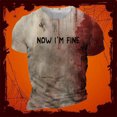 thumbnail image 5 of Chemise Décontractée d'Halloween pour Homme avec Imprimé de Sang, Manches Courtes, Col Rond, 5 of 5