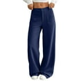 thumbnail image 2 of Ashirexll Wide Leg Pants Woman, Summer Pants for Women, Solid Color Wide Leg Middle Comfortable Waist Washed Trousers, 2 of 7