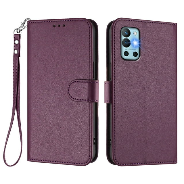 GANGXUN Wallet Case for OnePlus 9R – Magnetic Closure, RFID Blocking, Wrist Strap, Wireless Charging Compatible